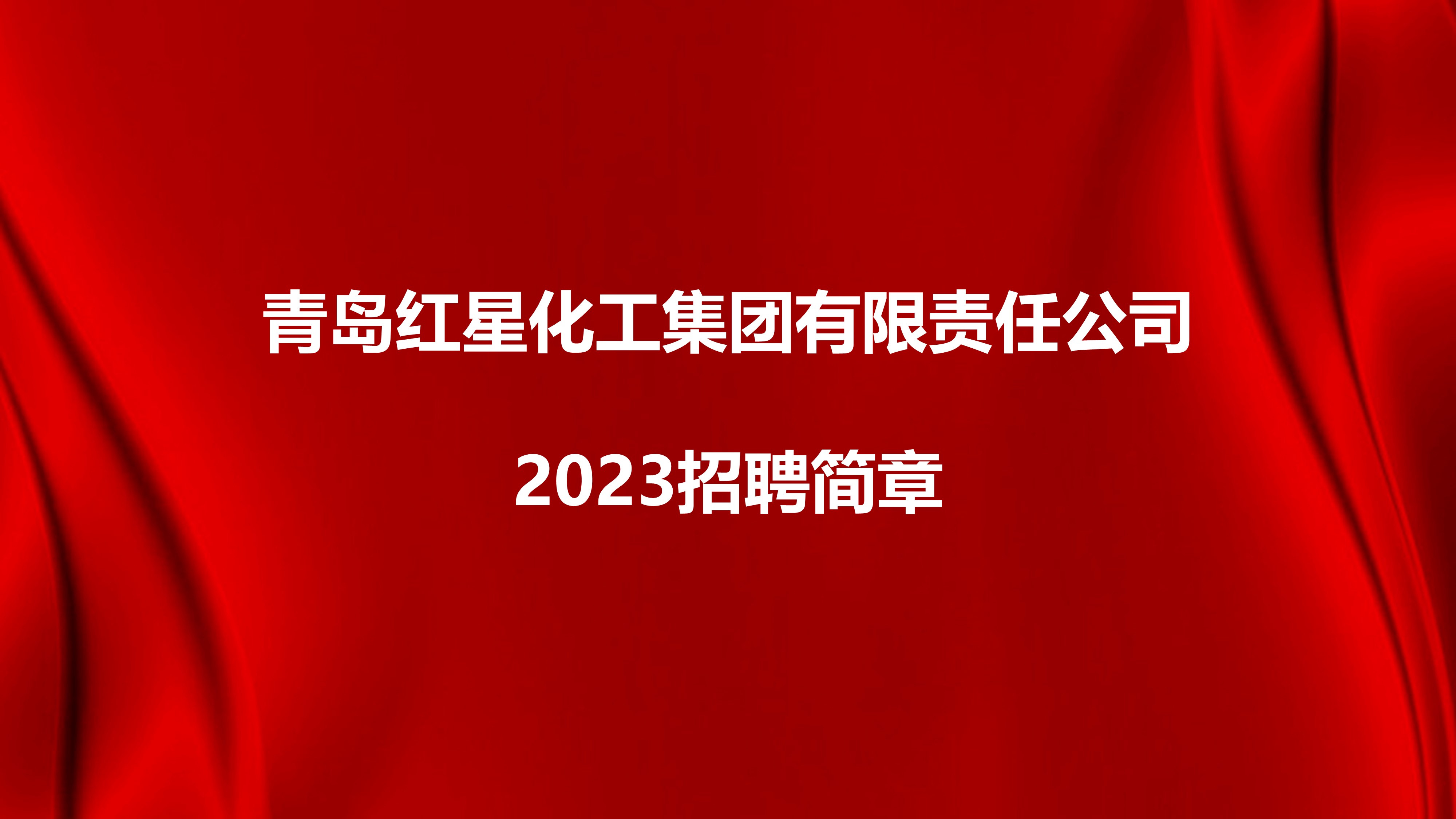 青島紅星化工集團有限責任公司2023招聘簡章